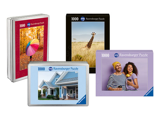 1000 pieces photo jigsaw box and puzzle pieces